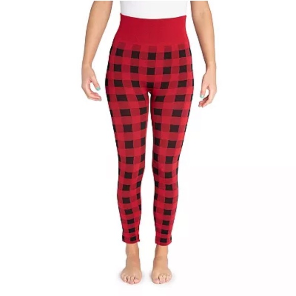 🍂DELETE ON 11/20🍂Red Black Buffalo Fleece Lined Legging - Picture 2 of 7